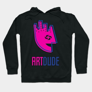 YourArtDude Logo In Pink And Blue Hoodie